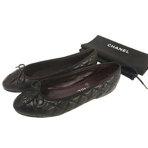 chanel quilted ballet flats